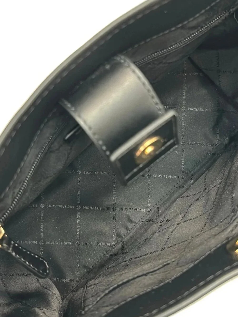 MICHAEL KORS Hamilton Medium Satchel 35T1GHMS2L Black Leather Tote Bag